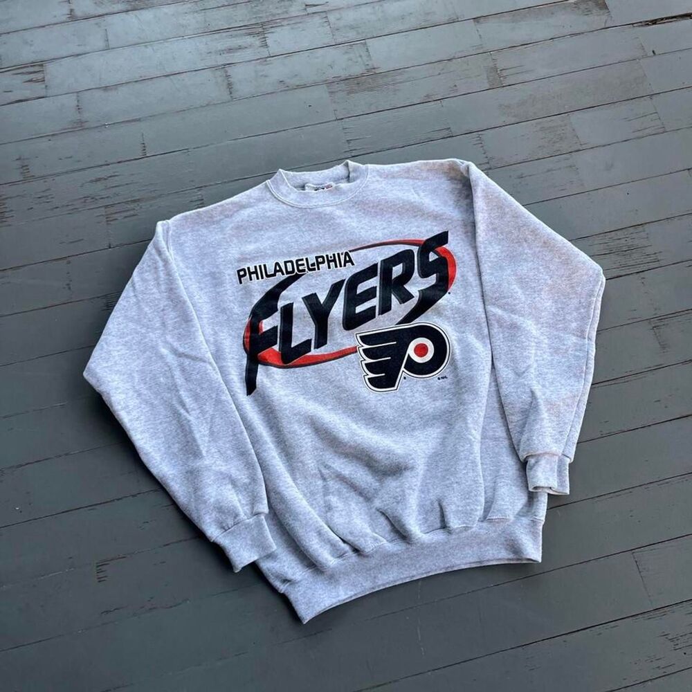 Vintage Logo Athletic Philadelphia Flyers NHL Graphic Crewneck Sweatshirt